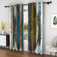 thumbnail image 3 of Lfeey Blackout Curtains, Light Blocking for Bathroom/Bedroom, 52x63 inch, 2 Panels, Colorful Wood Panels, 3 of 6