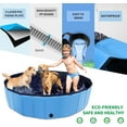 thumbnail image 5 of Foldable Dog Pool, 79" x 14" Large Kiddie Pool with Hard Plastic, Non-Slip Dog Bath Tub for Outdoor Backyard, Collapsible Dog Swimming Pool for Kids Dogs Pets (Blue), 5 of 12