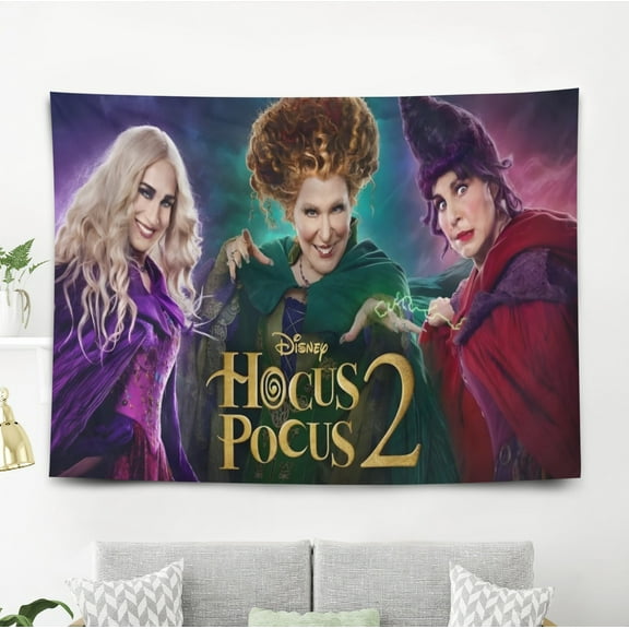 Hocus Pocus Tapestry Poster Wall Hanging Art Decor for Living Room Bedroom Dorm Birthday Gift for Kids 60 x 40 inch