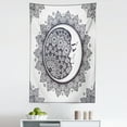 thumbnail image 1 of Zodiac Tapestry, Intricate Boho Mandala Form Crescent Moon Foreground Alchemy, Fabric Wall Hanging Decor for Bedroom Living Room Dorm, 5 Sizes, Dark Blue White, by Ambesonne, 1 of 1