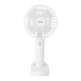 thumbnail image 1 of DOLITY Mini Hand Held Fan Personal Desk Table Fan with Base for Traveling Outdoor Multifunctional Adjustable 3 Speeds Small Personal Fan Table Fan white, 1 of 9