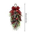 thumbnail image 4 of 2 Pcs Christmas Teardrop Swag Decorations, Christmas Teardrop Wreath Artificial Bells Pinecones Berries Hanging Decor, Red Checked Bow Swag Decorations for Front Door Mantle Wall Indoor Home Decor, 4 of 10