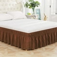 thumbnail image 1 of Wrap Around Ruffled Lace Bed Skirt, Bed Skirt For Full Size Bed, Elastic Dust Ruffle With Adjustable Belts, Bed Skirt For Queen Bed, Microfiber Made, Decorative Full Size Bedskirt, Bed Frame Cover, 1 of 5