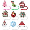 thumbnail image 5 of OFFIGAM 9Pcs Cute Cartoon Silicone Straw Toppers for Christmas Family Use - and Decorative, 5 of 7