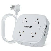 ONDOG 6ft Extension Cord Surge Protector - 8 Outlets and 4 USB (3U1C) Power Strip, ETL Listed