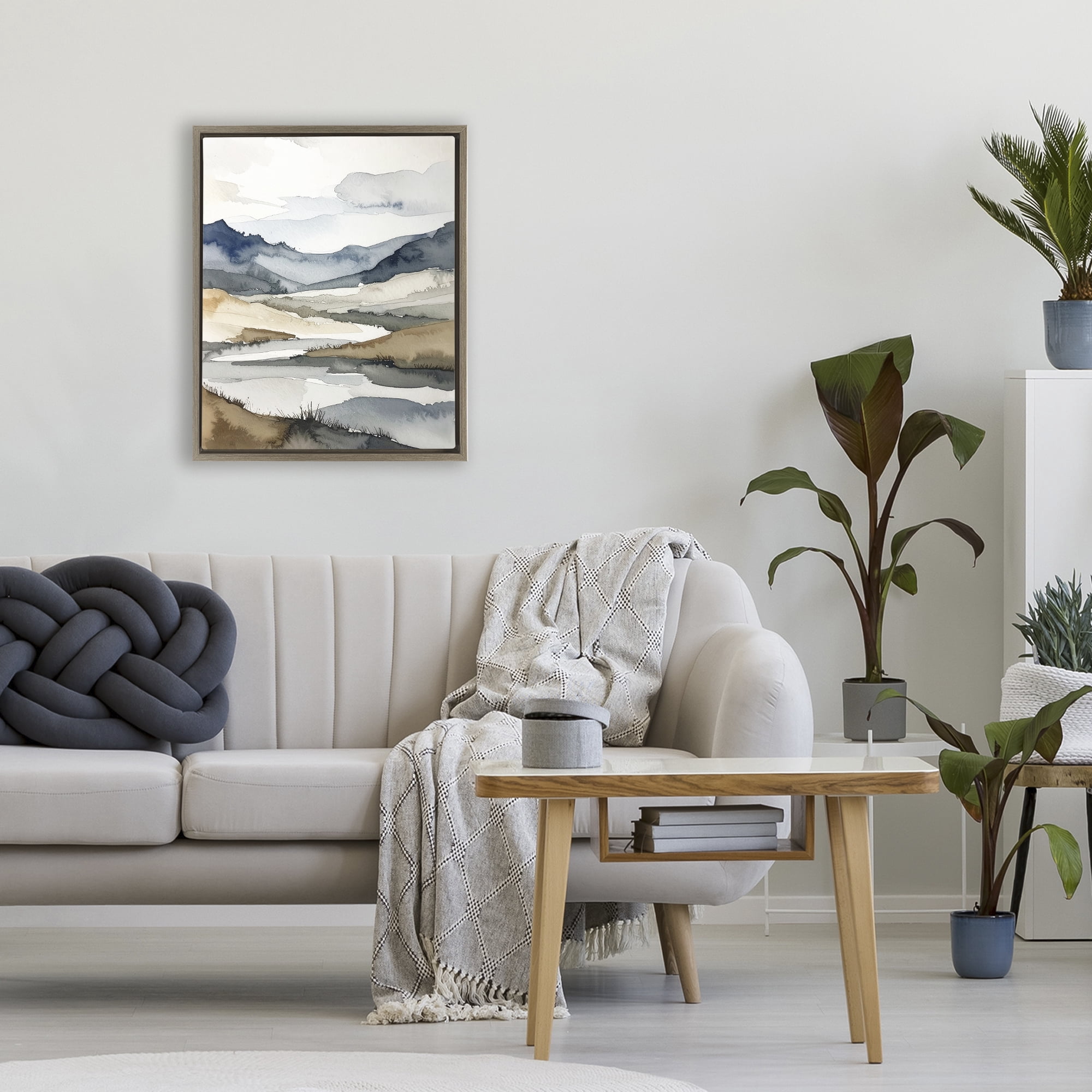 Stupell Industries Flow Of Water River Brown Framed Floater Canvas Wall Art, design by Alonza Saunders