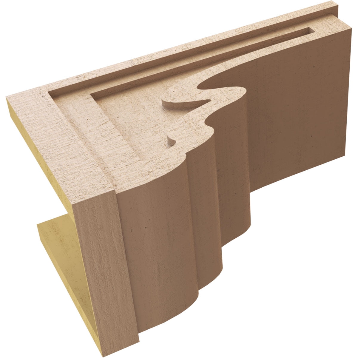 12"W x 24"D x 12"H Wide Highland Rough Cedar Woodgrain TimberThane Corbel, Primed Tan