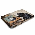 thumbnail image 3 of Black Cat Print Bath Mats for Bathroom, Soft Absorbent Black Cat Bath Rug Non-Slip Floor Rug Carpets for Kitchen Bathroom Laundry Bedroom Living Room Decoration 20"x32", 3 of 8