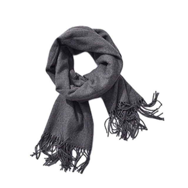 Qarigey Chal de cachemira Suave transpirable Versátil Fácil de combinar Lana de cordero Suave al tacto Bufanda lisa Cálida y acogedora Accesorios de disfraces gris oscuro