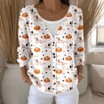 thumbnail image 2 of HCYSFG Womens Halloween Cardigan Pumpkin Dachshund Print V Neck Button Front Long Sleeve Sweater Relaxed Fit Casual Open Front Top, 2 of 5