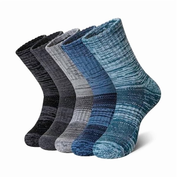 Eryueer Merino Wool Hiking Socks for Women Men Thermal Winter Warm Moisture Wicking Boot Work Cushion Gift Socks 5 Pairs
