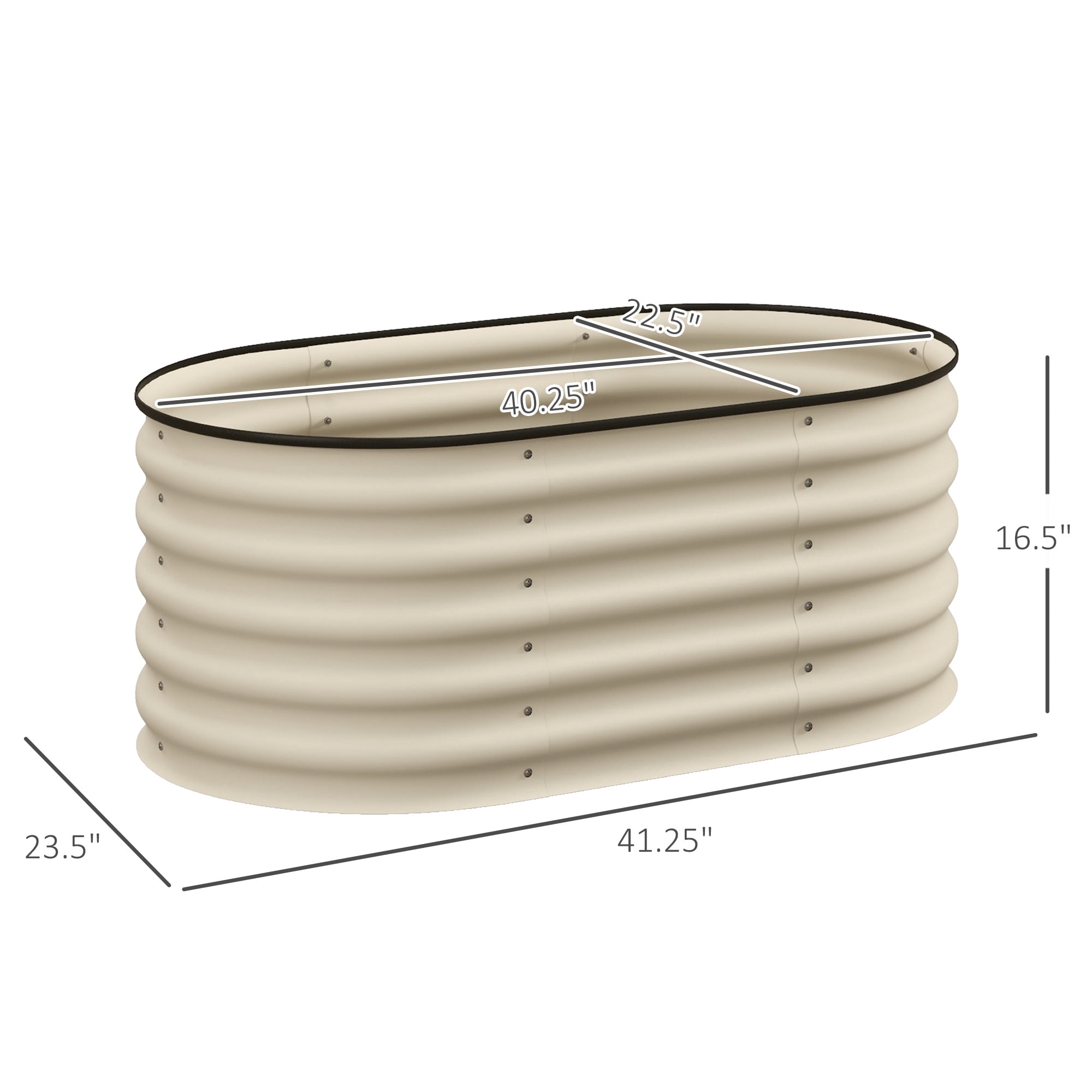 AsterOutdoor Galvanized Raised Garden Bed Kit Metal Elevated Planter Box Steel, 41.25" x 23.5" x 16.5"