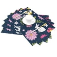 thumbnail image 2 of XMXY Woven Placemats Set of 4 PCS, Bunny Flower Plants Table Mats Washable Heat Resistant Placemats, 2 of 6