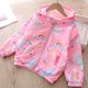 thumbnail image 3 of Chaqueta para niñas de 2 a 9 años, abrigo rompevientos con capucha informal de primavera para niñas, ropa de abrigo para niños con dibujos animados bonitos, 3 of 5