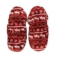thumbnail image 2 of Women’s Fuzzy Slipper Socks with Grippers – Soft Microfiber Outer, Cozy Fleece Lined Indoor House Socks (Nordic Moose, L/xl), 2 of 7