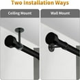 thumbnail image 4 of Cable clips Ceiling Curtain Rod Bracket Wall Heavy Duty Curtain Rod Bracket Black Ceiling Curtain Hook Stainless Curtain Wardrobe Rod Support Bracket, 4 of 7