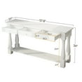 thumbnail image 4 of Knocbel Functional Vintage Wood Console Table Sofa Table with Bottom Open Shelf and 3 Storage Drawers for Hallway Entryway Living Room, 57.8"W x 15"D x 34"H White, 4 of 8