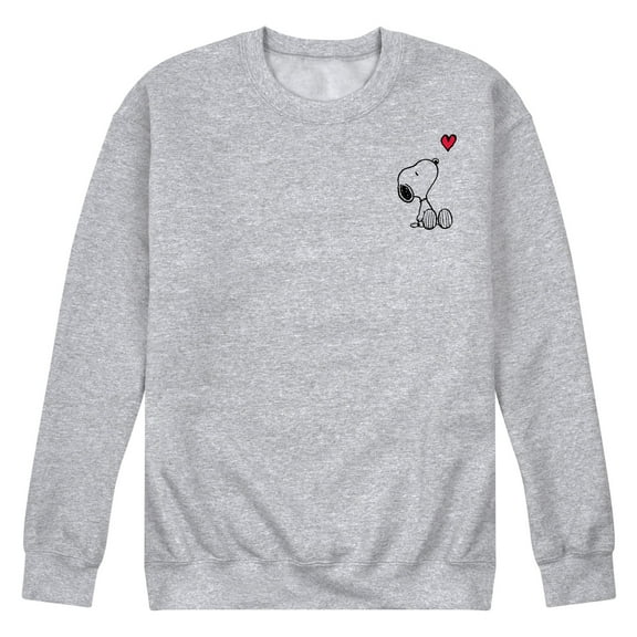 Peanuts - Valentine's Peanuts Snoopy Heart - Men's Crew Neck Fleece Pullover