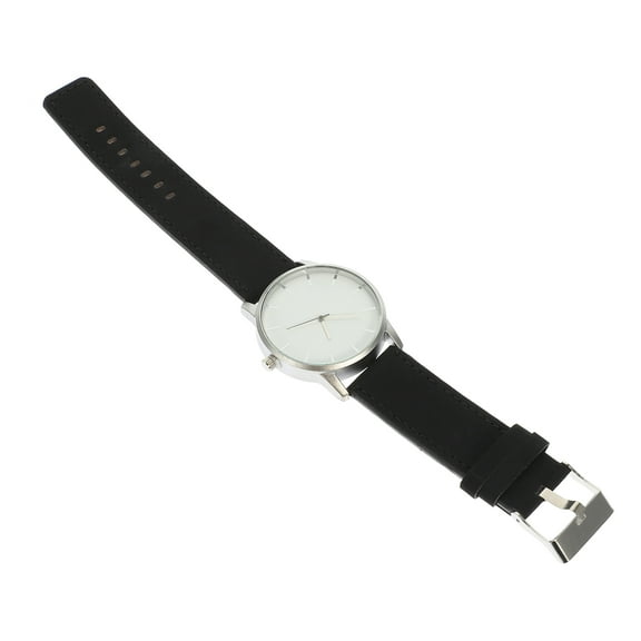 PTOOTP Ladies Wrist Watches Decorative Female Watch Leather Black 1Pack 10.0*1.8in