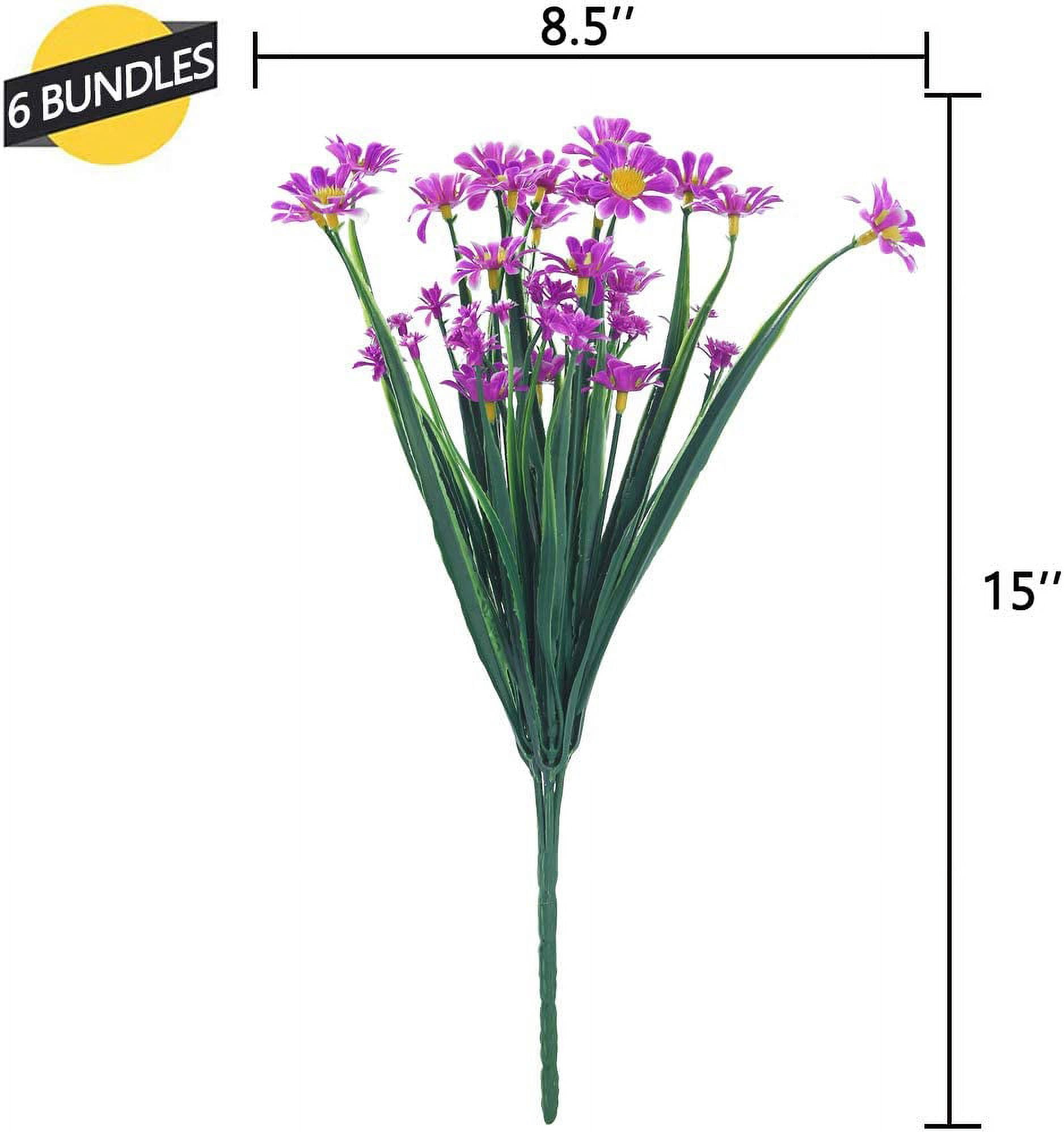 12 Bundles Artificial Flowers Plants for Outdoors, Uv Resistant Fake Plants Plastic Faux Flowers for Home Wedding Party Outdoor Indoor Garden Decor, Orchid