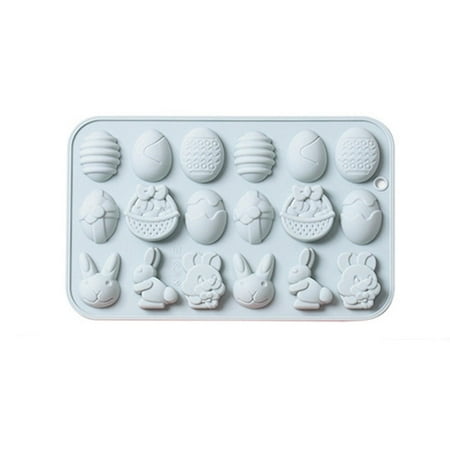 

Silicone Chocolate Mold Easter Rabbit Eggs Muffin Biscuit Candy Cake Mould DIY