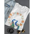 thumbnail image 3 of Couple Of Peacocks On Flowers T-Shirt Women -Image by Shutterstock, Female Small, 3 of 4