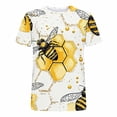 thumbnail image 5 of Xdegoge Casual Crewneck Short Sleeve T Shirts for Women Everyday Wear Loose Fit Sunflower Honey Bee Graphic Print Lightweight Breathable Spring Summer Basic Tops, 5 of 5