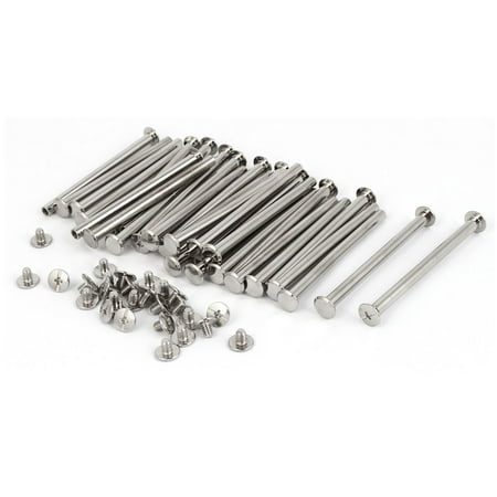 M5 x 70mm Metal Binding Chicago Screws Posts Silver Tone 30pcs for Purse (Best Screws For Metal)