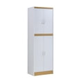 thumbnail image 1 of Hodedah Dining Room Storage 4 Door Kitchen Pantry China Cabinet, White, 1 of 5