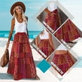 thumbnail image 4 of Women's casual high waist tie printed long maxi skirt,, 4 of 11