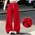 thumbnail image 2 of Dresfit Baggy Sweat Pants Women Wide Leg Barrel Sweatpants Fall Winter Drawstring Elastic Waist Joggers Lightweight Solid Color Track Lounge Pants 2XL, 2 of 8