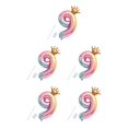 thumbnail image 1 of yingyy Party Balloon with Gradient Color Birthday Party Decor Aluminum Foil Balloon 32 Inch, Number 8 10 5PCS, 1 of 6
