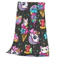thumbnail image 3 of Bingfone Rainbow Unicorn And Cat Icecream Print Flannel Fleece Blanket Throw Blanket For Bed,Sofa,Couch,Travel,Camping(40"X30"), 3 of 9