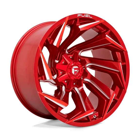 Fuel D754 Reaction 22X12 8X180 -44Et 124.3Cb Candy Red Milled Wheel