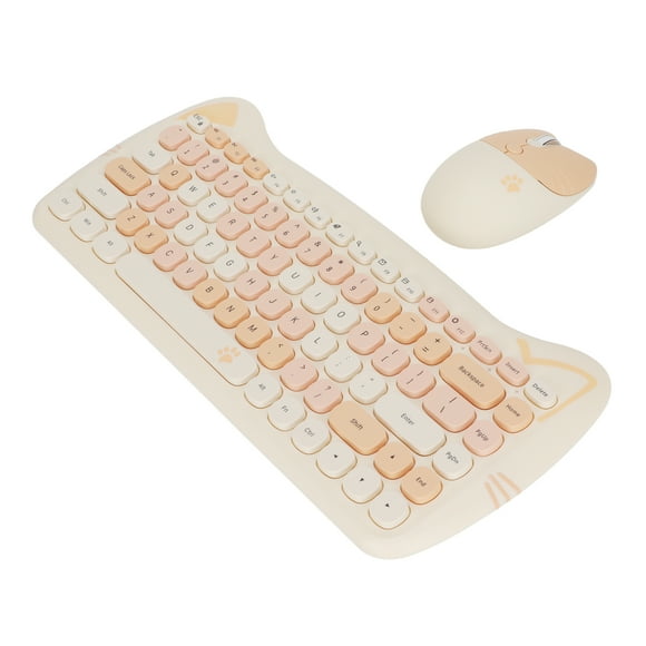 Keyboardand MouseCute Cat Shape 2.4G Wireless Keyboardand Mouse Computer Keyboard Best in Class
