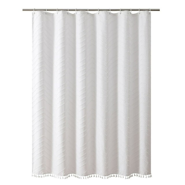 Hearth & Gear W Cut Flower Shower Curtain Bohemian Shower Curtain Solid Color Shower Curtain Fringe Shower Curtain Mesh Curtain with Long Shower Curtain 96 Length Girly Shower Curtain Kids Heavy