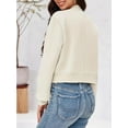 thumbnail image 4 of Plus Size Bomber Jacket for Women – Lightweight Solid Color Casual Outerwear with Faux Pocket Detail, 4 of 7
