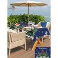 thumbnail image 4 of Outdoor Tablecloth with Umbrella Hole and Zipper, Blue Christmas Rectangle Table Cloth 52x70 Inch Waterproof Tablecloth, Xmas Christmas Tree Snowflake Picnic Table Cover for Patio Camping, 4 of 7