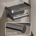 thumbnail image 5 of Soporte de papel higiénico montado en la pared, soporte de papel higiénico de aleación de aluminio, estante de pañuelos, soporte de pañuelos para el baño, accesorios de baño, 5 of 5