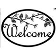 thumbnail image 1 of Village Wrought Iron WEL-232 Medium Pinecone Welcome Sign - Black, 1 of 1