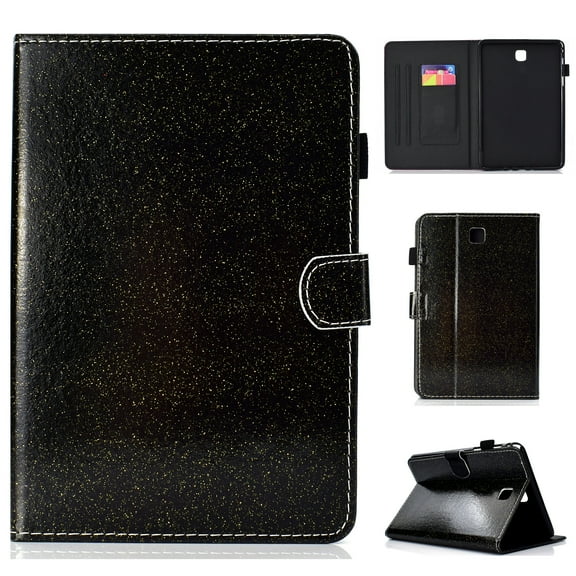Galaxy Tab A 10.1 T580 Case 2016 [NO S Pen] (NOT for P580), Allytech Glitter Leather Auto Sleep Wake Protective Folio Stand Slim Smart Cover w/ Pen Holder Case for Samsung Galaxy Tab A 10.1, Black