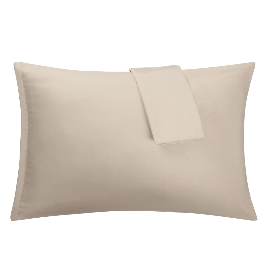 Unique Bargains 2-Piece 1800D Microfiber Solid Pillowcases Khaki Queen