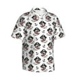 thumbnail image 3 of Xecao Pirate Puppy print Hawaiian shirt - a stylish short-sleeve button-down for men, perfect for casual beach and tropical outings., 3 of 9