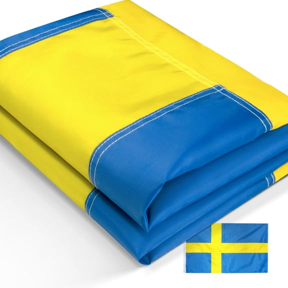 Anley EverStrong Series Embroidered Sweden Flag 3x5 Ft - Swedish National Flag