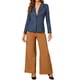thumbnail image 2 of Blazer de ante sintético para mujer INSPIRE CHIC con solapa, mangas largas, chaqueta para el trabajo, talla XS, color azul marino, 2 of 6