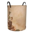 thumbnail image 2 of Bingfone Engraved Coffee On Kraft Paper Waterproof Foldable Laundry Hamper Bucket With Handles For Storage Bin,Clothes Hamper (Medium), 2 of 8