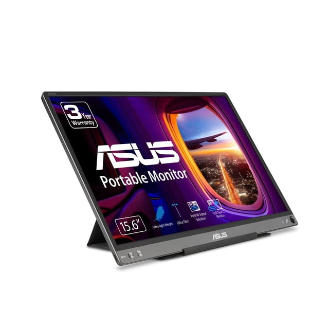 Monitor USB portátil ASUS ZenScreen 15,6" 1080P (MB16ACE) - Full HD (1920 x 1080), IPS, USB tipo C, cuidado de los ojos, superficie antirreflejos, estuche inteligente Lite, pantalla externa para compu