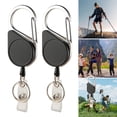 thumbnail image 4 of Pebbuoy Retractable Keychain Heavy Duty Carabiner Key Chain Lightweight Impact Resistance Tactical ID Badge Reel Key Ring, 4 of 6