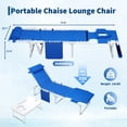 thumbnail image 3 of Chaise Longue d'Extérieur Robuste – Fauteuil de Bronzage 3-en-1 avec Ouverture pour le Visage et Table d'Appoint – Fauteuil Inclinable Réglable à 5 Positions pour Plage/piscine/patio/jardin – Capacité de 330 Lb – Tissu Textilène Bleu Marine, 3 of 7