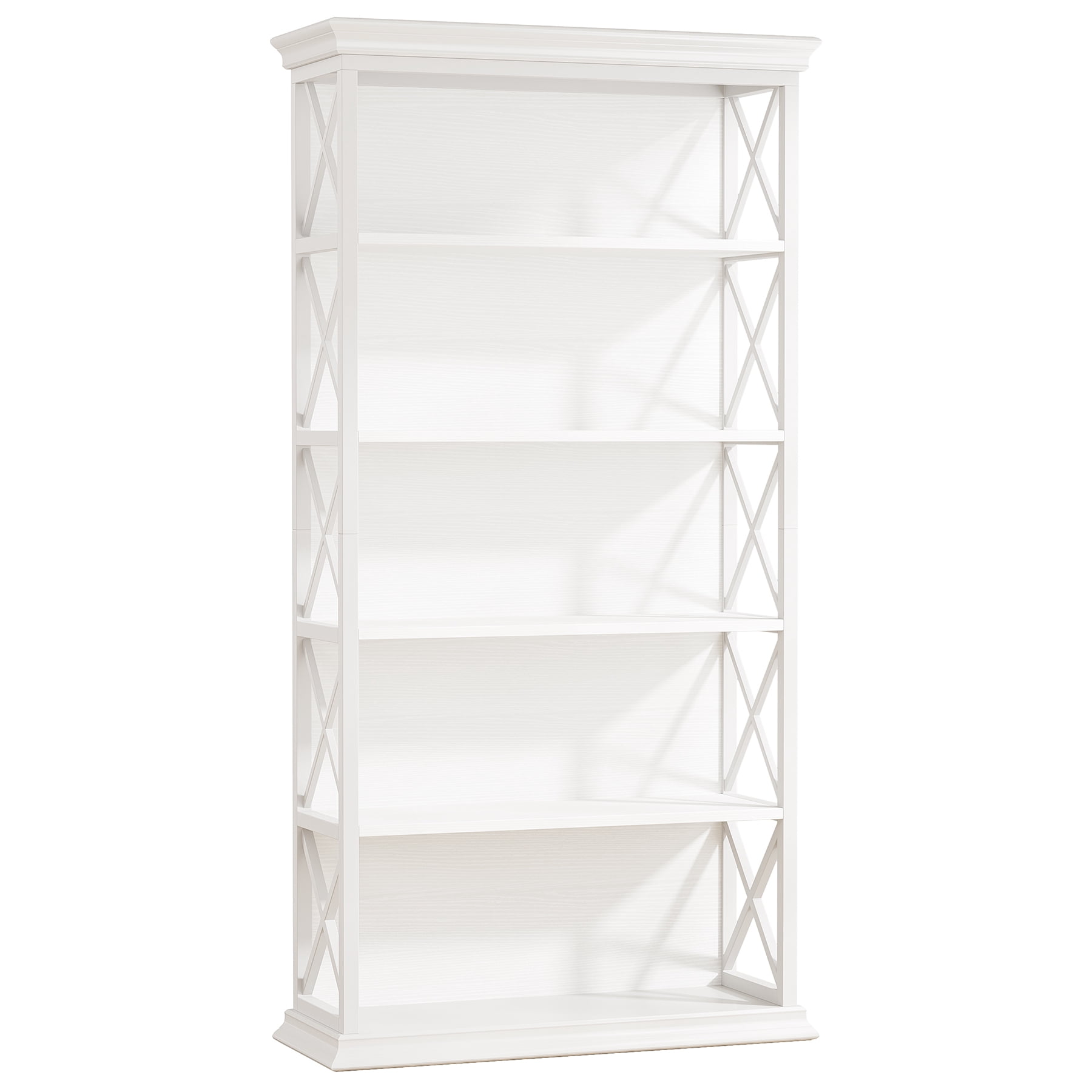 Fnova 71" 5-Tier Tall Bookshelf, Industrial Wood Bookcase with Metal Frame, Floor Standing Display Storage Shelves for Home Office, Living Room, Bedroom